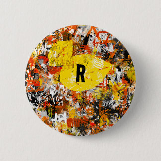 Monogram Yellow Orange Modern Abstract Painting Knapp