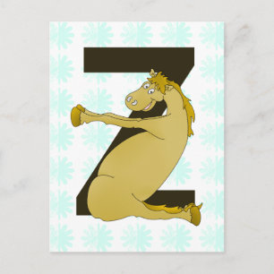 Monogram Z Funny Pony Customized Vykort
