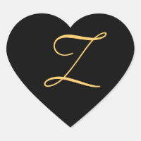 Monogram Z, guld färgad initial Z på svart