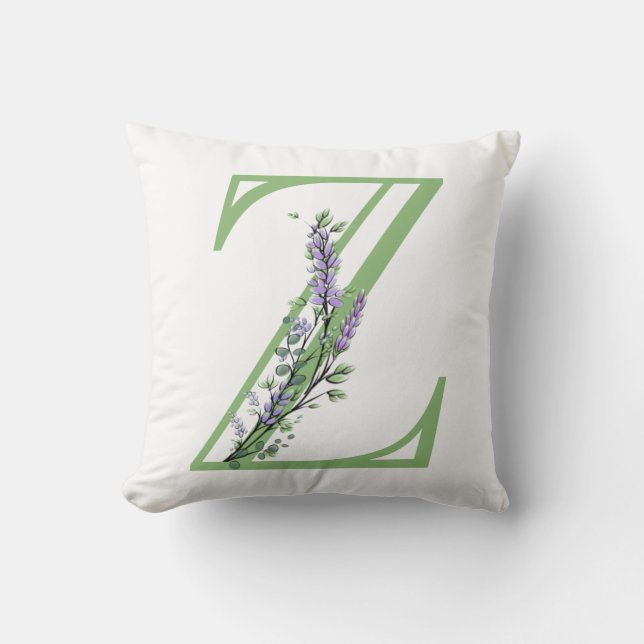 Monogram Z Lavender Eucalyptus Kudde (Framsida)