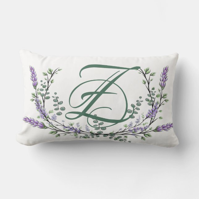 Monogram Z Lavender Eucalyptus Lumbarkudde (Framsida)