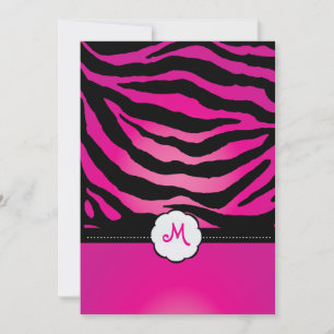 Monogram/Zebra ränder bröllopsinbjudningar Inbjudningar