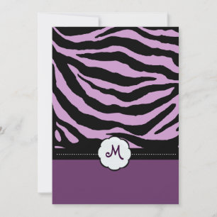 Monogram/Zebra ränder bröllopsinbjudningar Inbjudningar