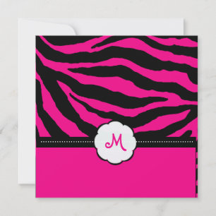 Monogram/Zebra ränder, DIY färg, m.fl. Inbjudningar