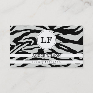 Monogram ZEBRA TRYCK Visitkort
