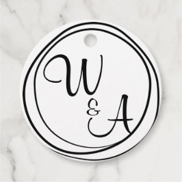 Monograma com duas letras gåvor etiketter