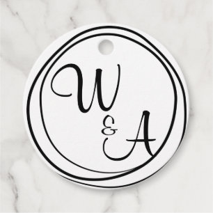 Monograma com duas letras gåvor etiketter