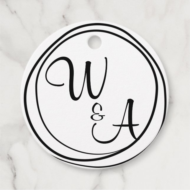 Monograma com duas letras gåvor etiketter (Framsida)