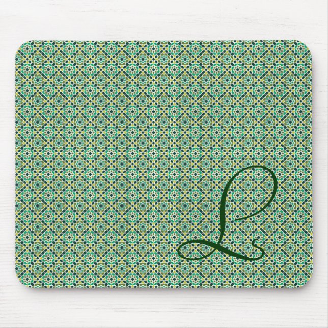 Monograma con fondo de mosaico marroquí musmatta (Framsidan)