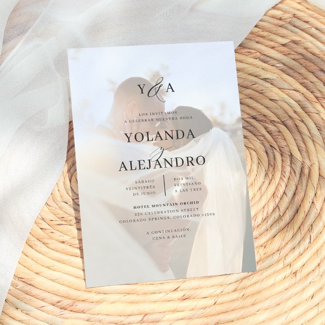 Monograma de Boda Invaciones Elegantes con Foto Inbjudningar (Skapare uppladdad)