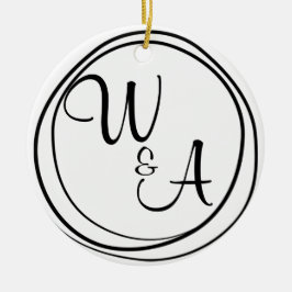 Monograma para casal Estilo Rústico Farmhouse Julgransprydnad Keramik