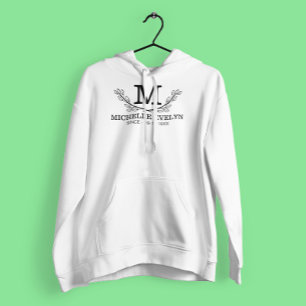 Monogramåldern Personlig svart och vit Namn T Shirt