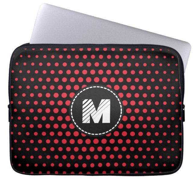 MonogramAlizarincrimson Techno pricker modernt Laptop Fodral (Framsidan)