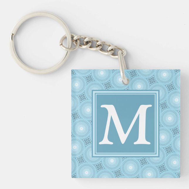 Monogramängelblåa cirklar mönster (Framsidan)