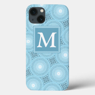 Monogramängelblåcirklar mönster Fodral-Mate iPho
