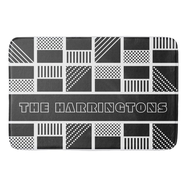 Monogrambadkar av geometrisk kvadrat-anpassningsba badrumsmatta (Framsidan)