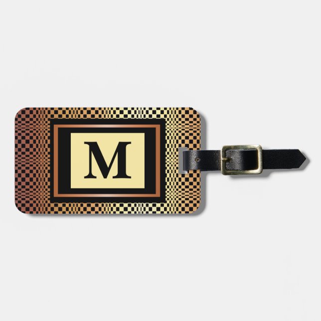 Monogrambagagemärkre Bagagebricka (Horisontell Framsida)