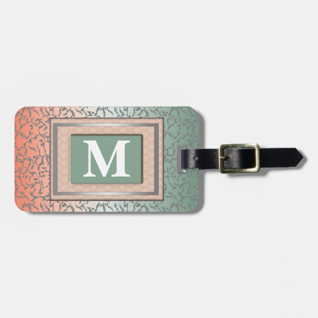 Monogrambagagemärkre Bagagebricka (Horisontell Framsida)