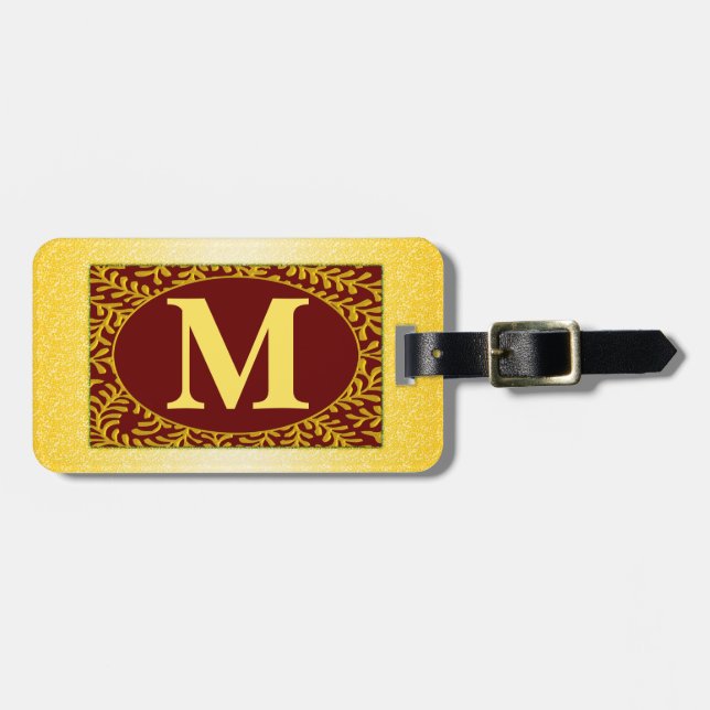 Monogrambagagemärkre Bagagebricka (Horisontell Framsida)