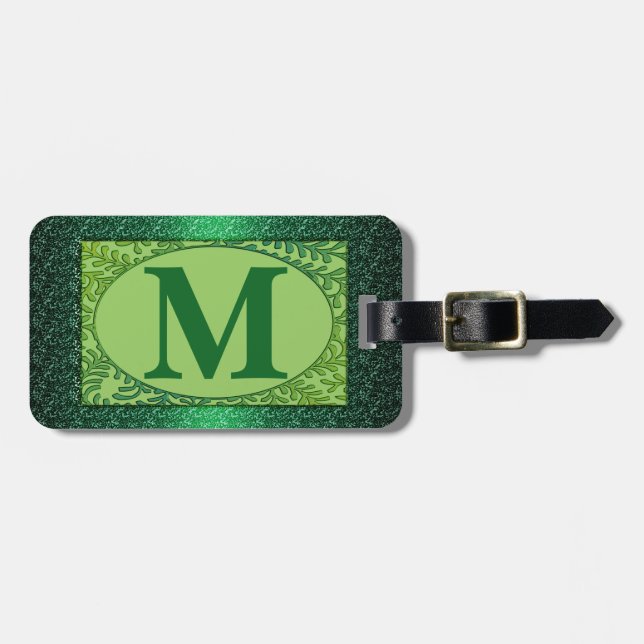 Monogrambagagemärkre Bagagebricka (Horisontell Framsida)