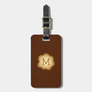 Monogrambagagemärkren - brons bläck, elegantbrunt bagagebricka