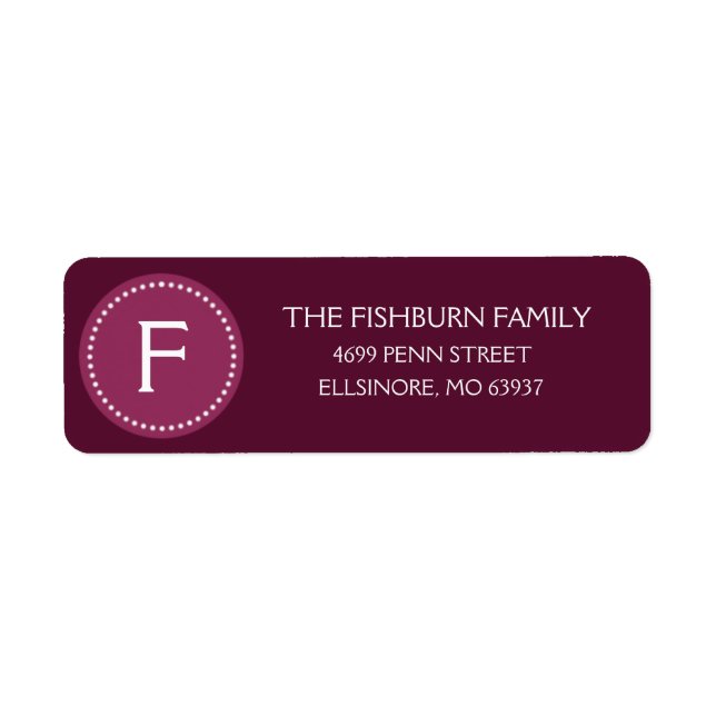 Monogrambaserad monogrammonogrammonogrammonogramLi Returadress Etikett (Framsidan)