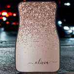 Monogrambil för  Rosan vid Glitter Gnistra Guld Bilmatta<br><div class="desc">Ro Guld -  Rosa Faux Glitter Gnistra Elegant Metallic Foil Stainless Steel Girly Monogrammed Bilmatta. Dessa anpassade bilmattor i klassen och personligen Monogram kan uppdateras med ditt namn och initialt.</div>