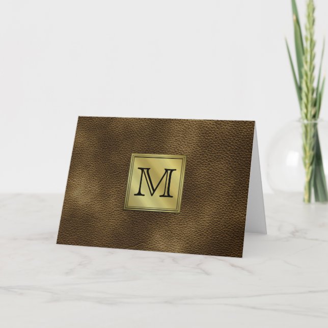 Monogrambild för Anpassningsbar utskriven. Brun. Anteckningskort (Framsida)