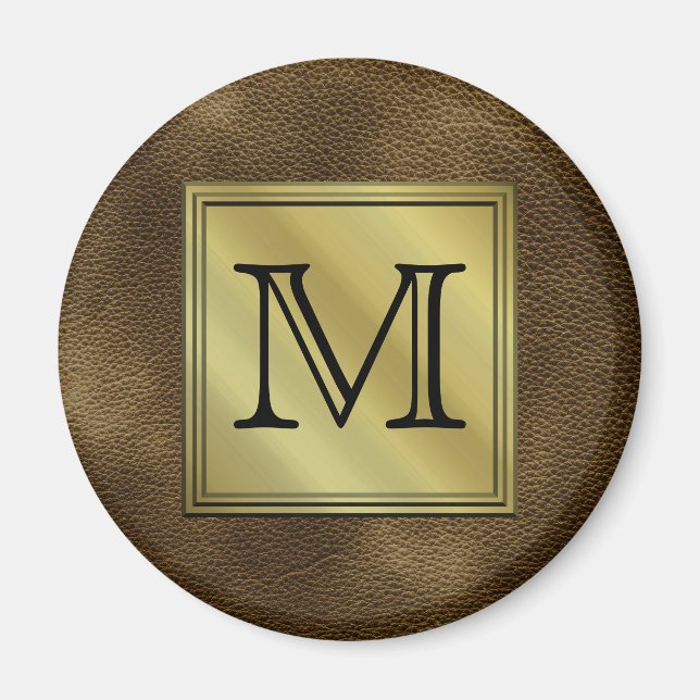 Monogrambild för Anpassningsbar utskriven. Brun. Magnet (Framsidan)