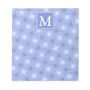 Monogramblå cirklar mönster anteckningsblock