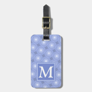 Monogramblå cirklar mönster bagagebricka