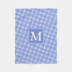Monogramblå cirklar mönster fleecefilt