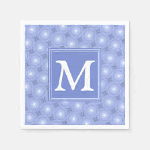 Monogramblå cirklar mönster pappersservett