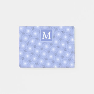Monogramblå cirklar mönster post-it block