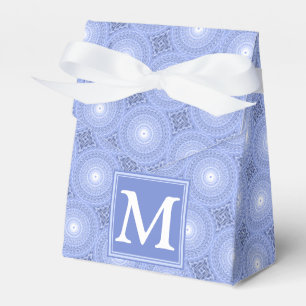 Monogramblå cirklar mönster presentaskar