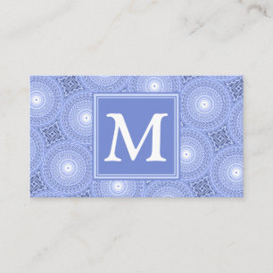 Monogramblå cirklar mönster visitkort