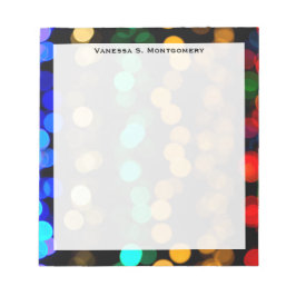 Monogramblå, Grönt, rött, Guld Abstrakt Geometric Anteckningsblock