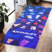 Monogramblå marin abstrakt, färgstark, fet