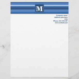 Monogramblå rand brevhuvud