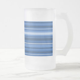 Monogramblå rand frostat ölglas