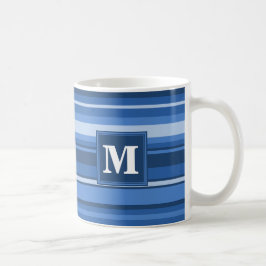 Monogramblå rand kaffemugg