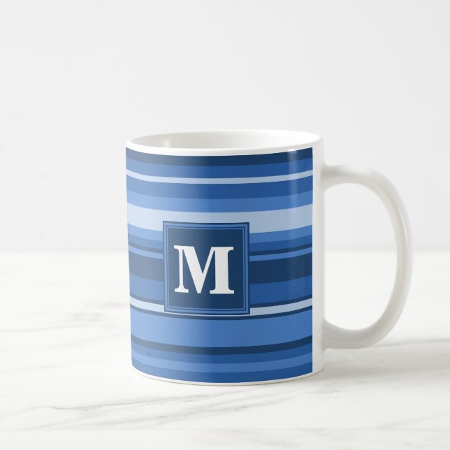 Monogramblå rand kaffemugg (Höger)