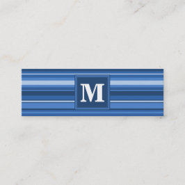 Monogramblå rand mini visitkort