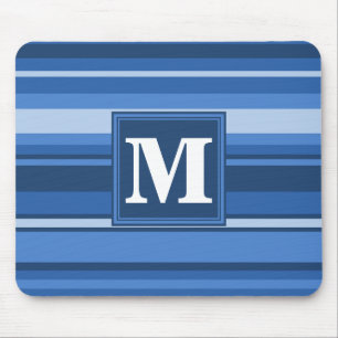 Monogramblå rand musmatta