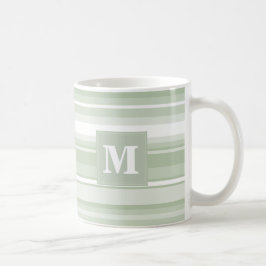 Monogramblek - gröntrandar kaffemugg