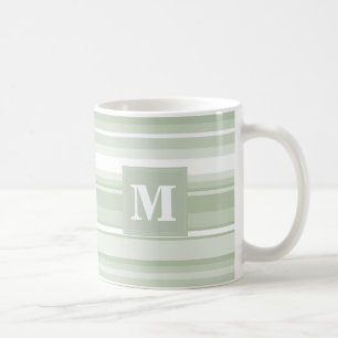 Monogramblek - gröntrandar kaffemugg