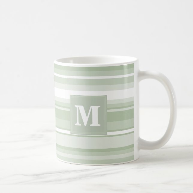 Monogramblek - gröntrandar kaffemugg (Höger)