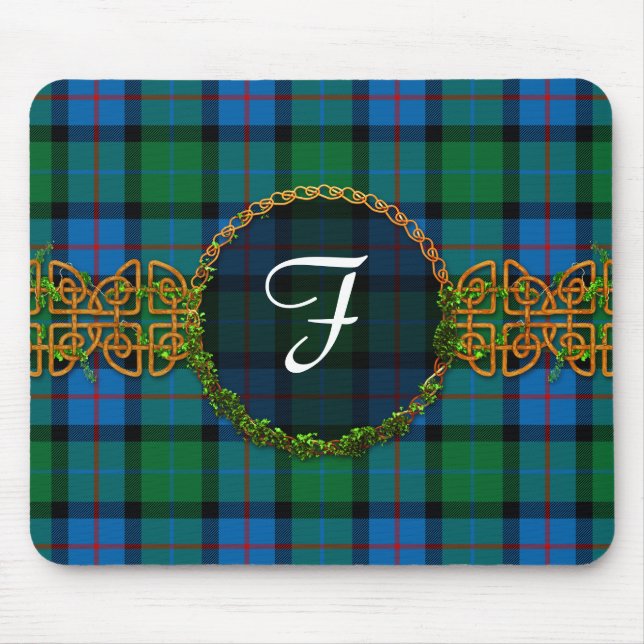 Monogramblomma från Skottland Tartans Musmatta (Framsidan)