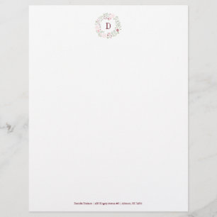 Monogramblommigt Brevhuvud