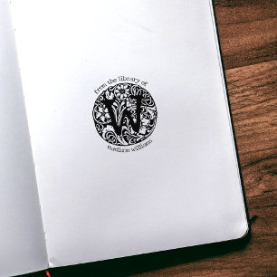 Monogramblommor från vintage Bibliotek Stämpel